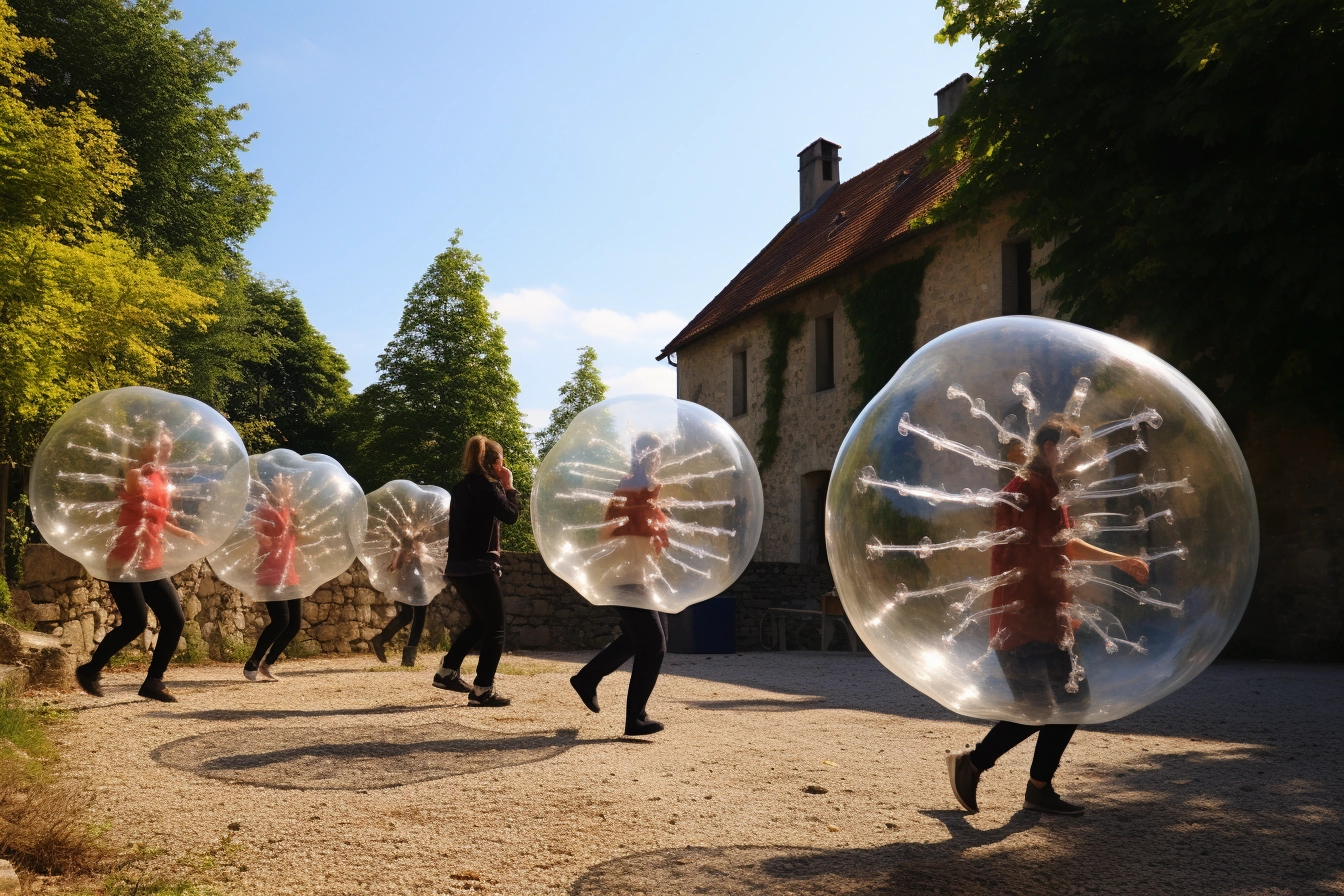 team building bubble game pradines pres cahors activite renforcement equipe immersive 3 1