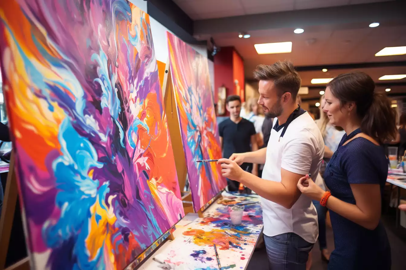 atelier peinture dripping collectif lille team building 1 1