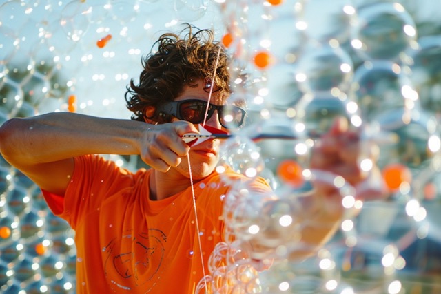 bubble team building archery bump orange activites cohesion equipe 1