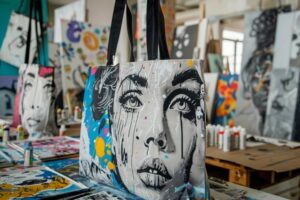 realisation oeuvre tote bag team building street art 1