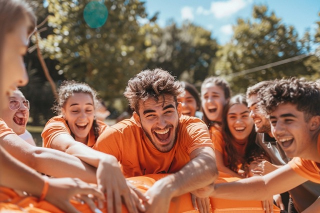 olympiades bubble archery laser orange team building reussi 1